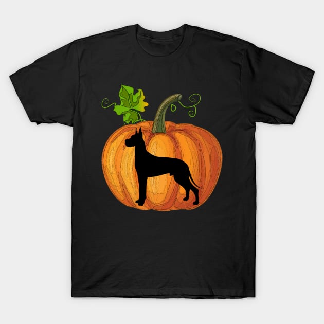 Great dane in pumpkin T-Shirt by Flavie Kertzmann